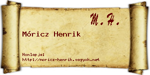 Móricz Henrik névjegykártya