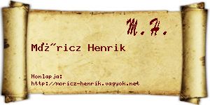 Móricz Henrik névjegykártya