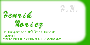henrik moricz business card