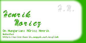 henrik moricz business card